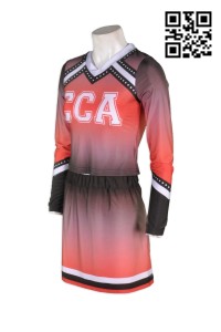 CH119 啦啦隊隊服燙石閃石款 女裝長袖啦啦隊套裙 在線訂購 團體打氣啦啦隊隊服 啦啦隊服網站